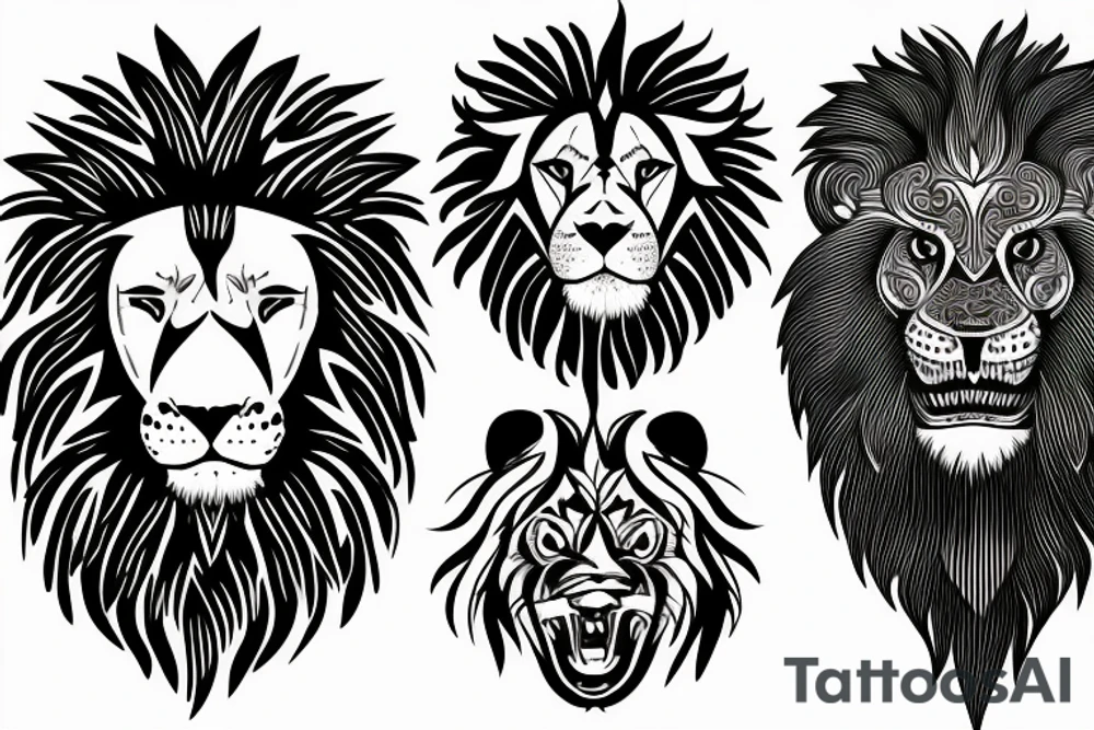 An aggressive lion tattoo idea