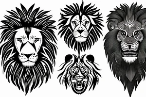 An aggressive lion tattoo idea