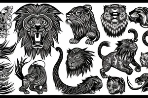 A roaring lion tattoo idea