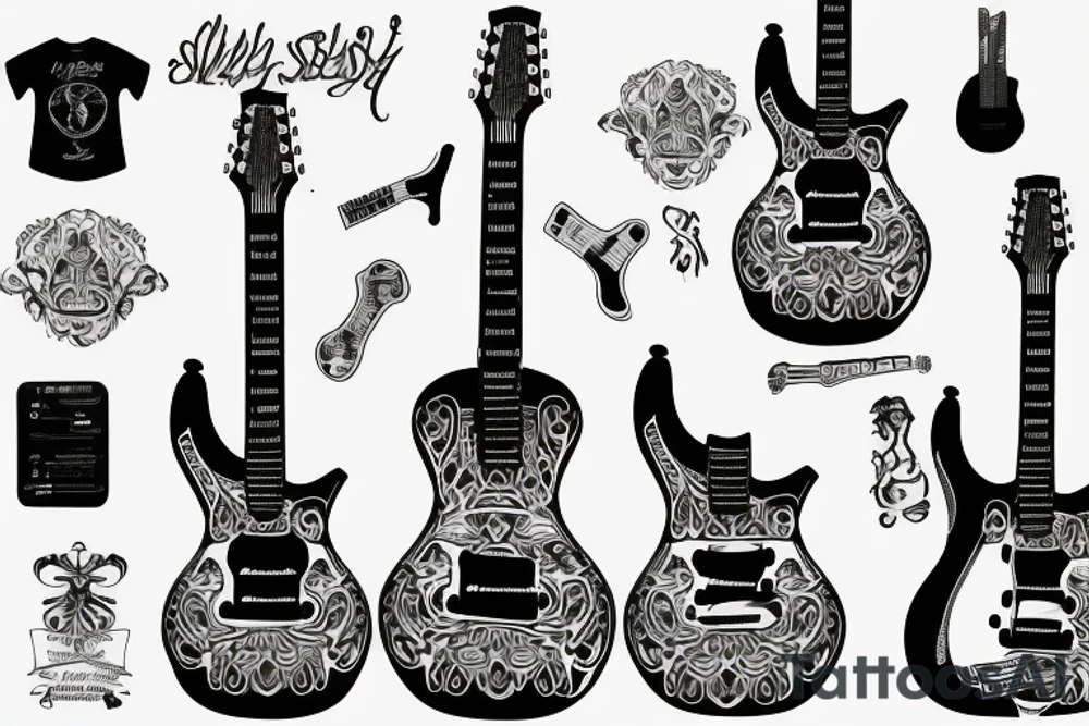 prs silversky guitar tattoo idea