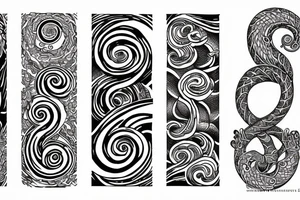 Pagan triple spiral with a celestial serpent coiled around it tattoo idea