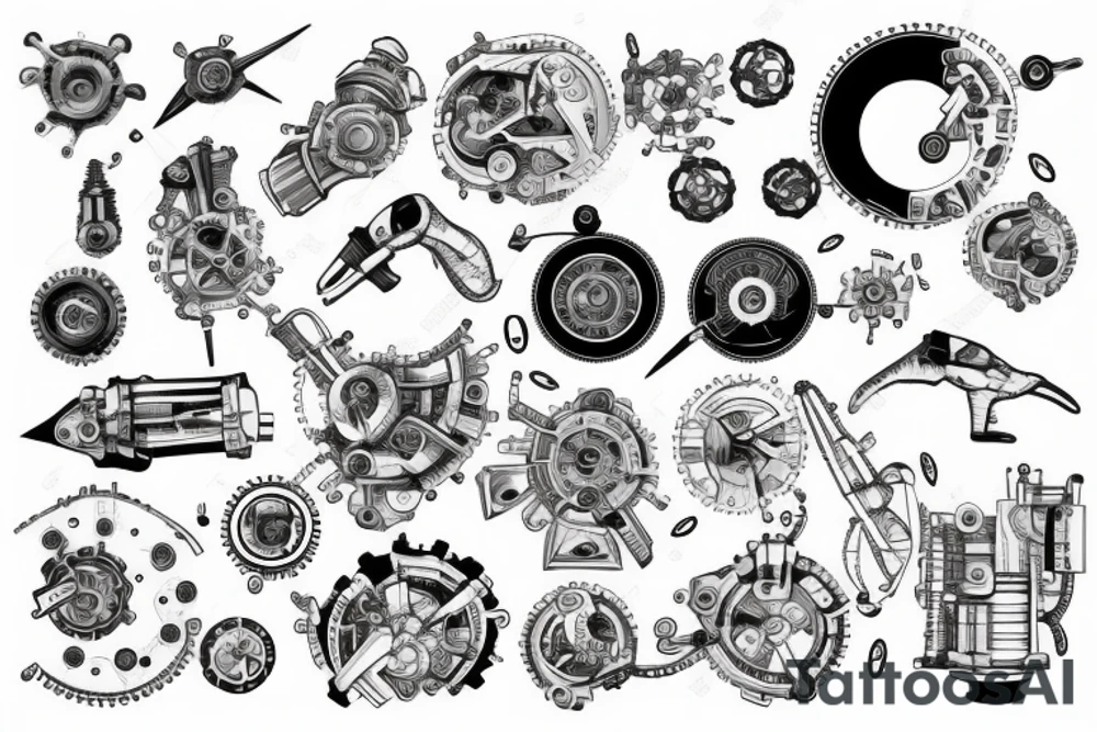 Tattoo for man who is a mechanical engineer tattoo idea