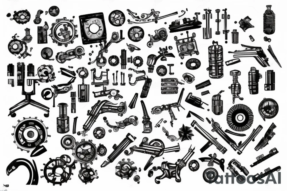 Tattoo for man who is a mechanical engineer tattoo idea