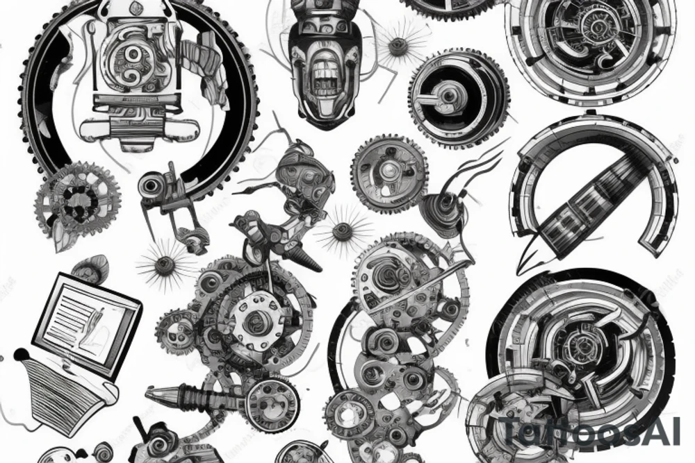 Tattoo for man who is a mechanical engineer tattoo idea