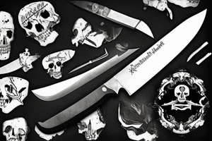 Knife with a bandana wrapped around that reads „morituri te salutant tattoo idea