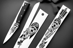 Knife with a bandana wrapped around that reads „morituri te salutant tattoo idea