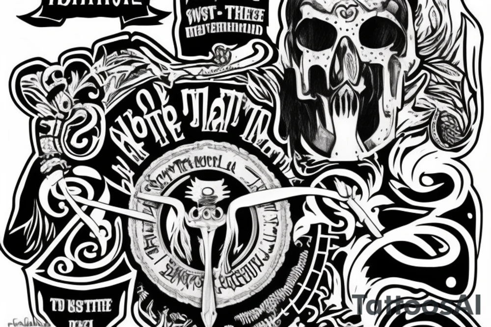 Knife with the quote morituri te salutant tattoo idea