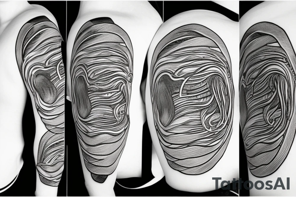 Ramen bowl inside tinder fire logo tattoo idea