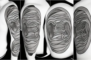 Ramen bowl inside tinder fire logo tattoo idea