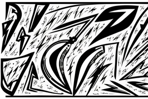 thunderbolt with musical signs in the form of lightning tattoo idea