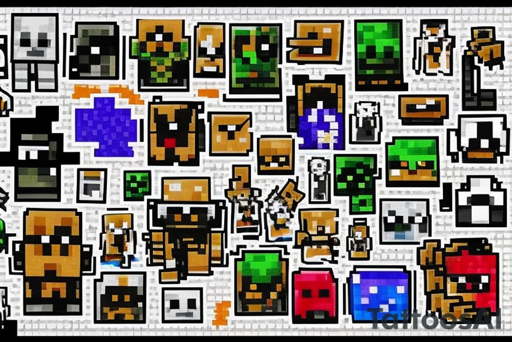 acid pixel minecraft tattoo idea