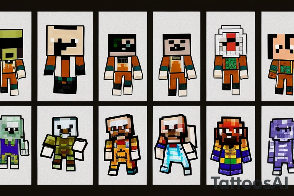 acid pixel minecraft tattoo idea