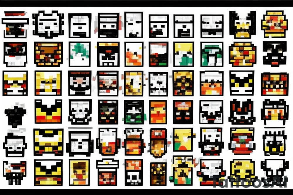 acid pixel minecraft tattoo idea