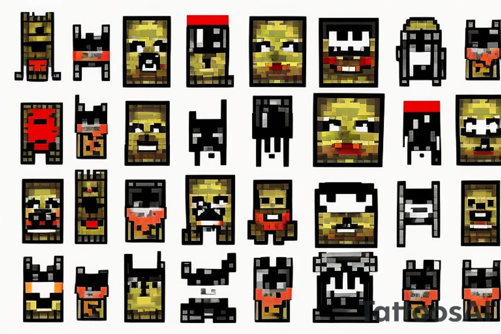 acid pixel minecraft tattoo idea