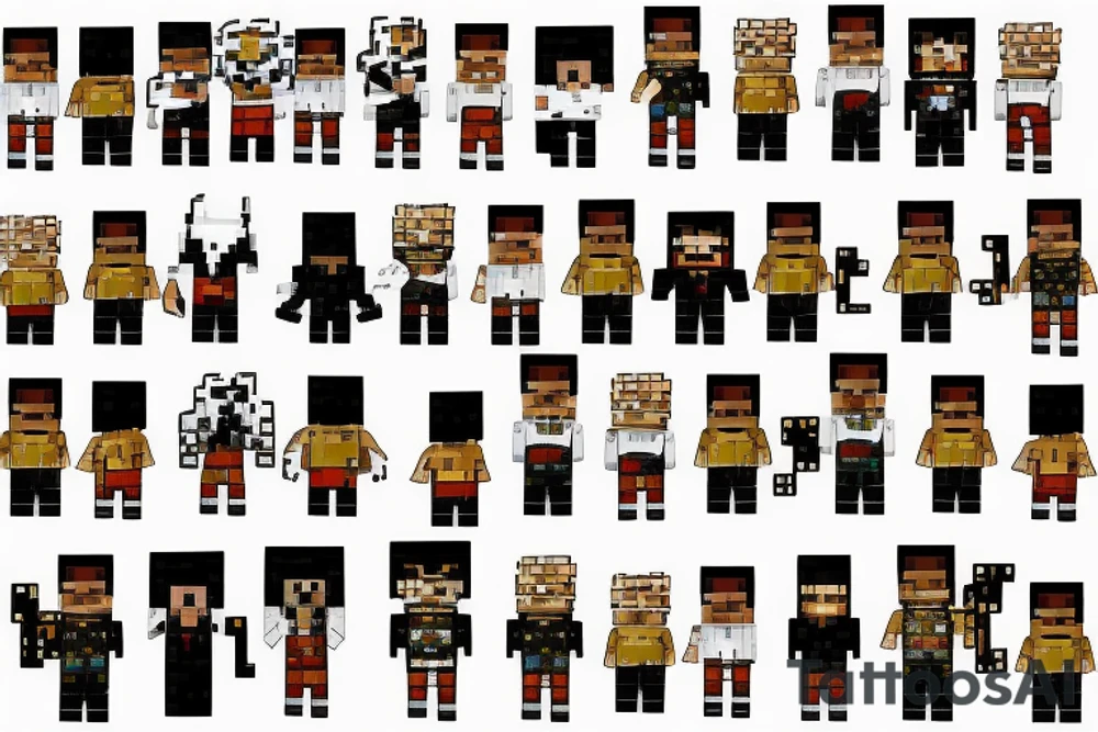 acid pixel minecraft tattoo idea