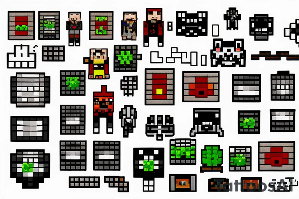 acid pixel minecraft tattoo idea