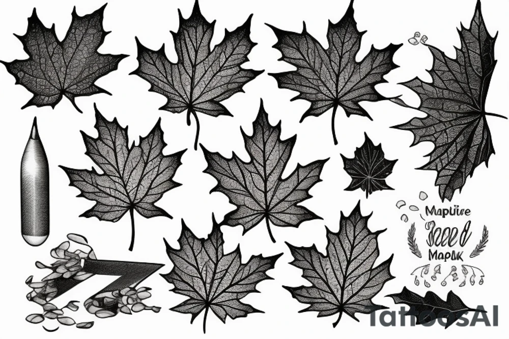 maple seed in a book tattoo idea