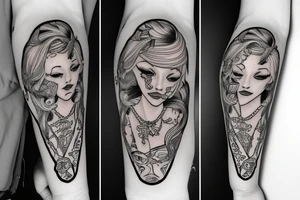 cowgirl with guitar tattoo idea