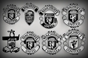 Manchester united logo with pistons and anchor tattoo idea