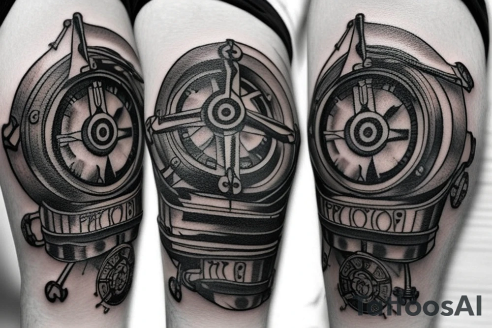 pistons,gears, compass and anchor tattoo idea
