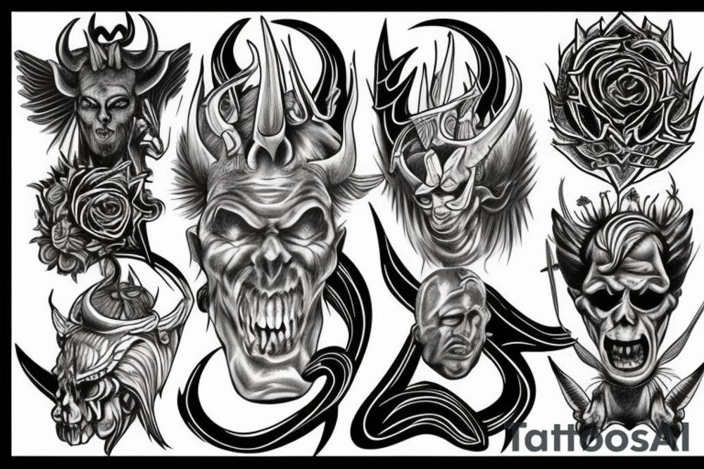 God vs Satan tattoo idea