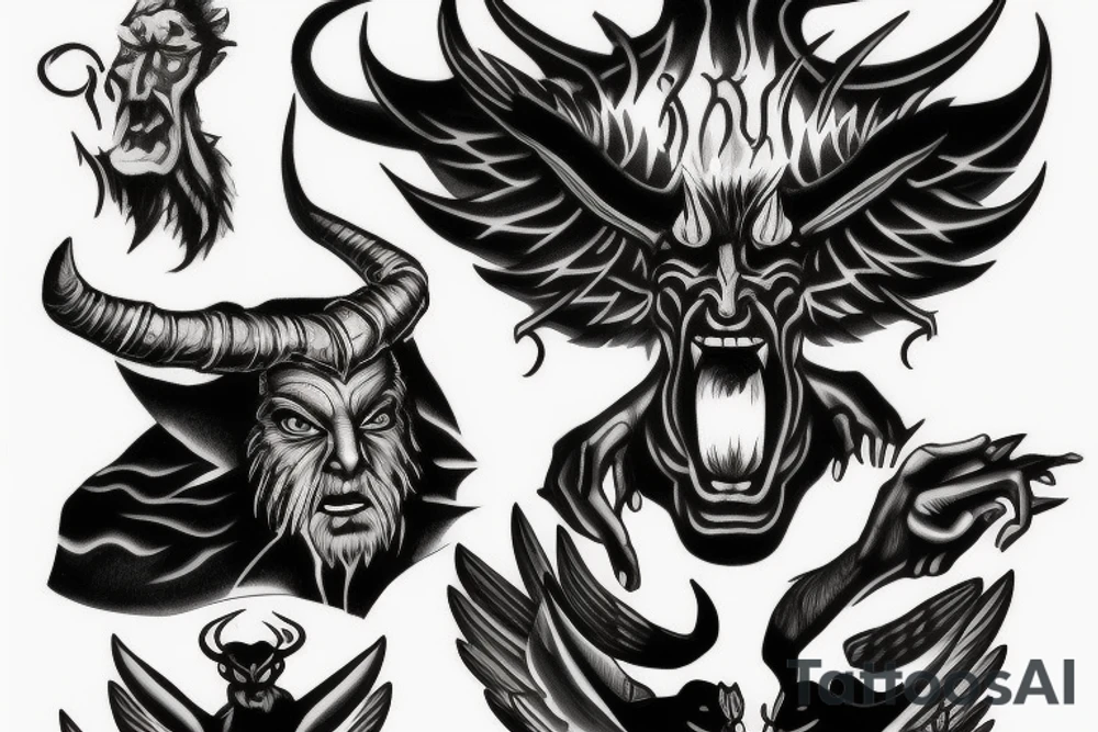 God vs Satan tattoo idea