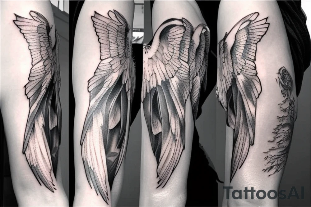 Beautiful Angelic Woman on cross tattoo idea
