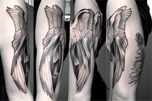 Beautiful Angelic Woman on cross tattoo idea