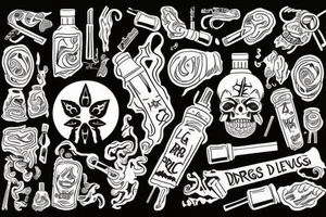 Drugs are the key to understand spirit world tattoo idea