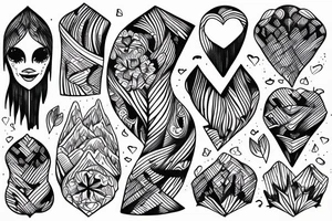 amor fati - mountains, water tattoo idea