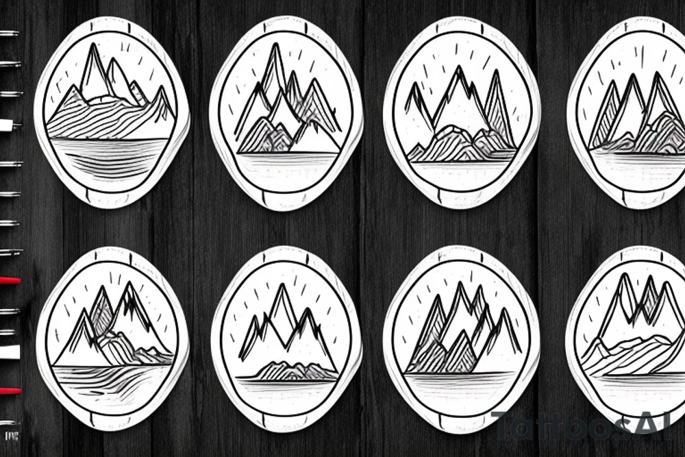amor fati - mountains, water, fire tattoo idea