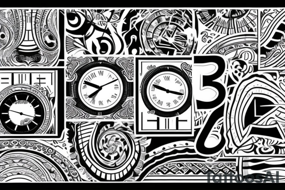 Black number 69 clock time is running tattoo idea