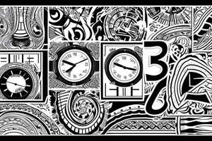 Black number 69 clock time is running tattoo idea