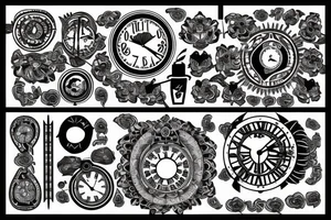 Black number 69 clock time is running tattoo idea
