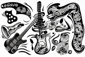 Guitar music racing tattoo idea