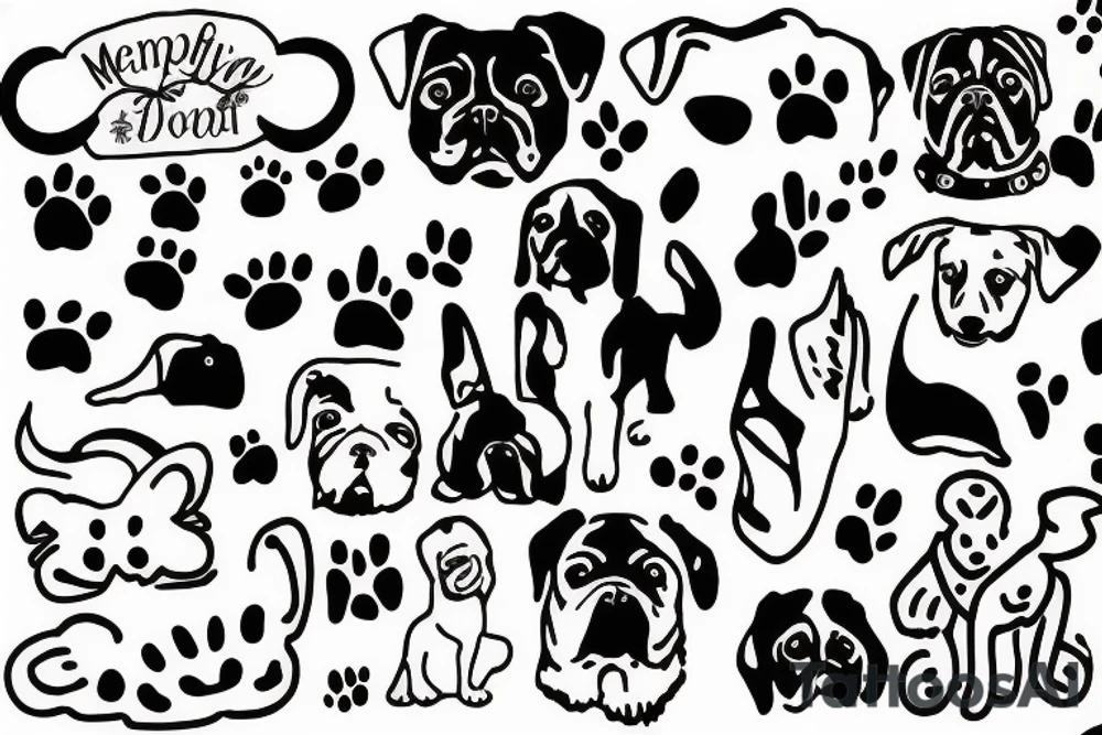 Simple dog print for memorial tattoo idea