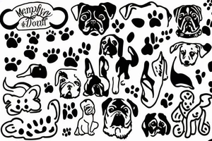 Simple dog print for memorial tattoo idea