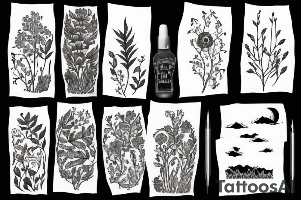 Landscape of a meadow tattoo idea