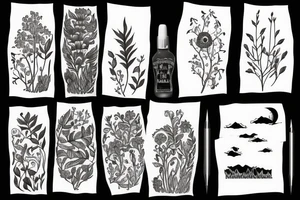 Landscape of a meadow tattoo idea