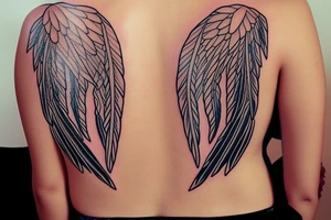 Native american woman with angel wings tattoo idea