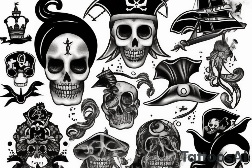 female pirate tattoo idea