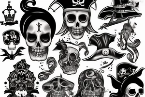female pirate tattoo idea