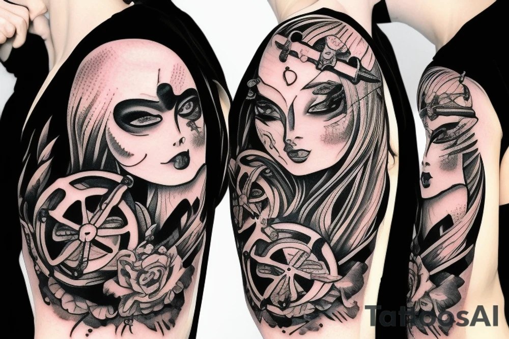 female pirate tattoo idea