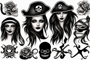 female pirate tattoo idea