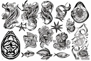 sea, triden, prison tattoo idea