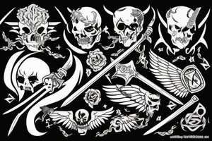 an angel with a sword fighting a demon tattoo idea