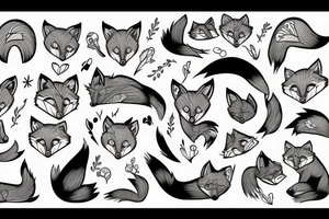 Red fox in a funny costume tattoo idea