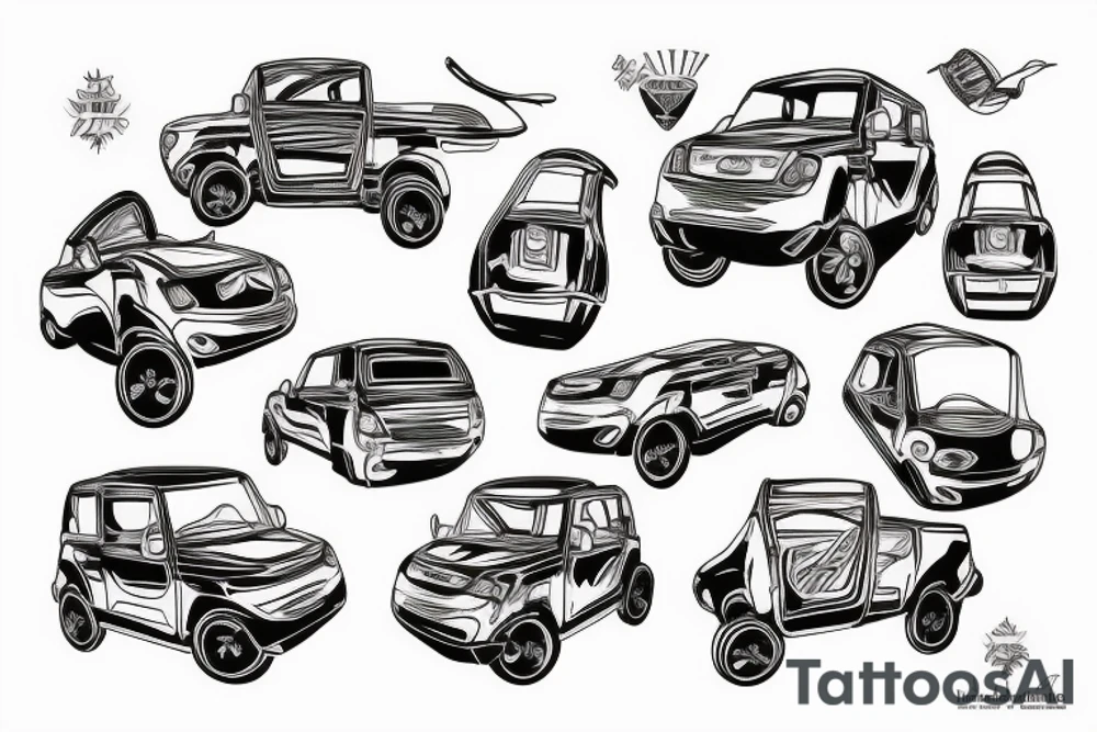 Orange Honda Element tattoo idea