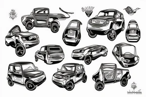 Orange Honda Element tattoo idea