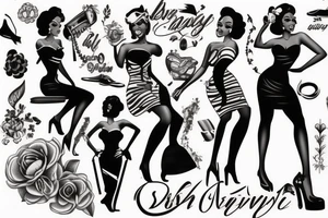 traditional style pin up girl african american inspired tattoo idea